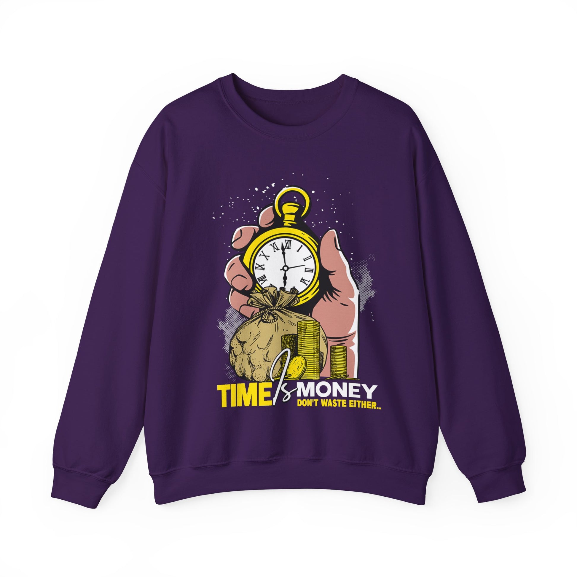 Time Is Money Crewneck Sweatshirt — Vintage Pocket Watch Graphic