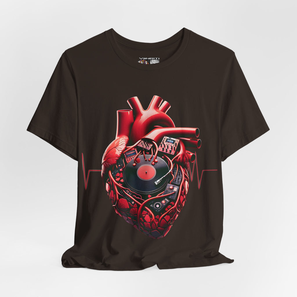 Heart Beat Vinyl Tee — Anatomical Heart Record T-Shirt
