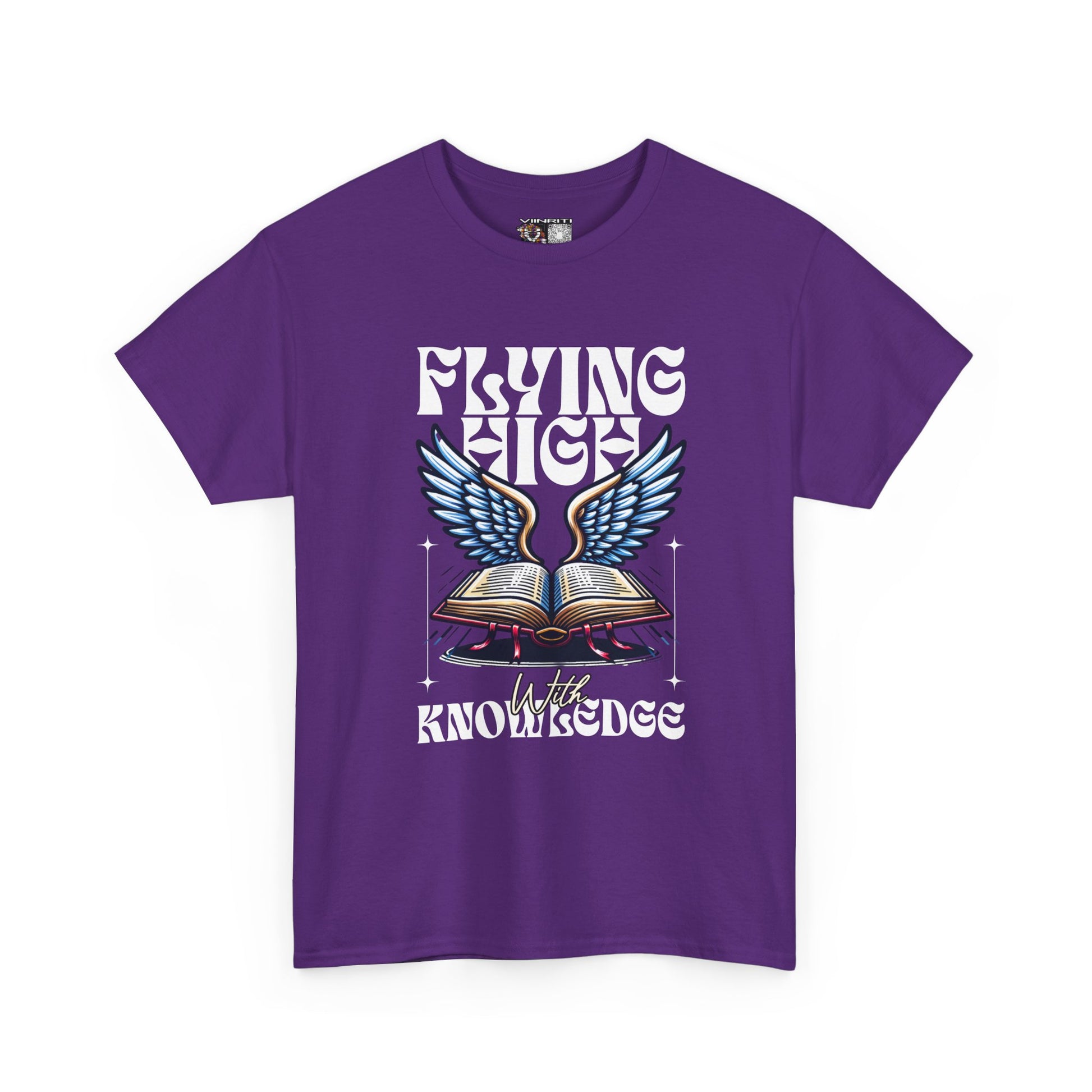 ""Flying High Knowledge T-Shirt — Vintage Winged Book Graphic Tee