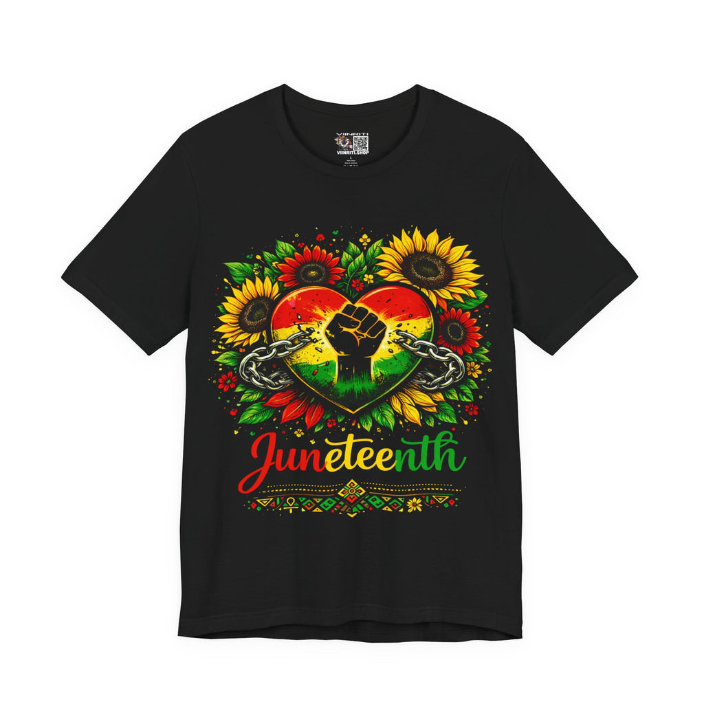 Juneteenth Heart Fist T-Shirt — Black History Celebration Tee