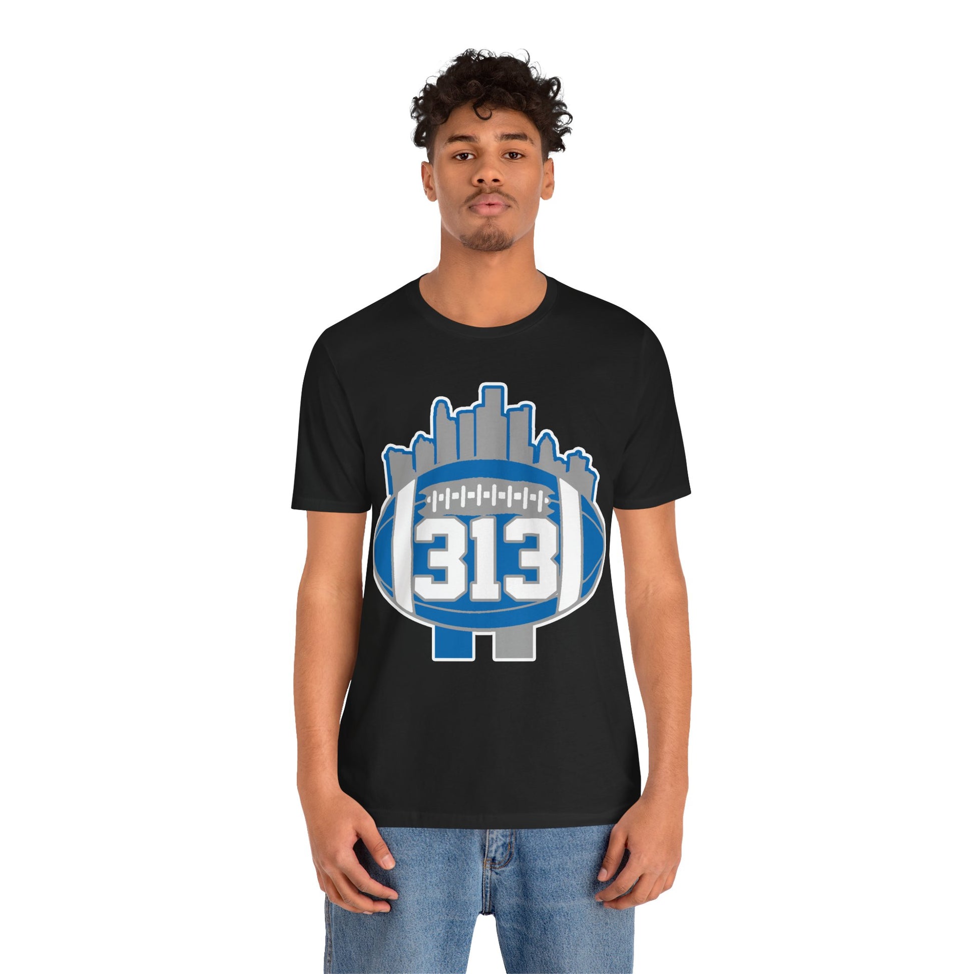 LION COLOR DETROIT 313 FOOT BALL SHIRT