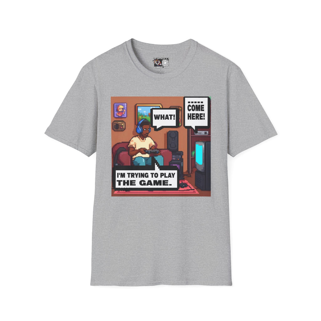 Gamer Comic Tee — "I'm Trying to Play the Game" Graphic T-Shirt