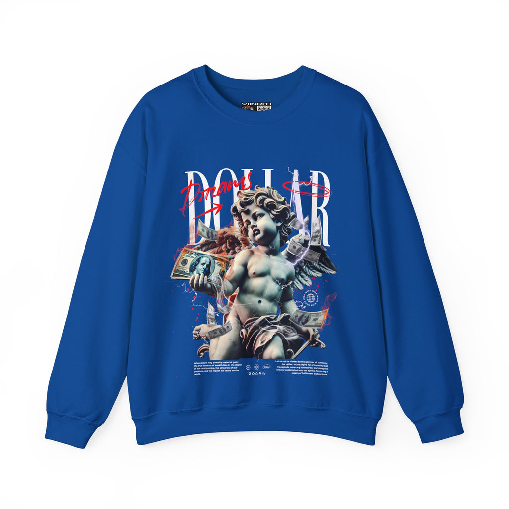 Crewneck Sweatshirt — 'Dollar' Statue Collage Graphic