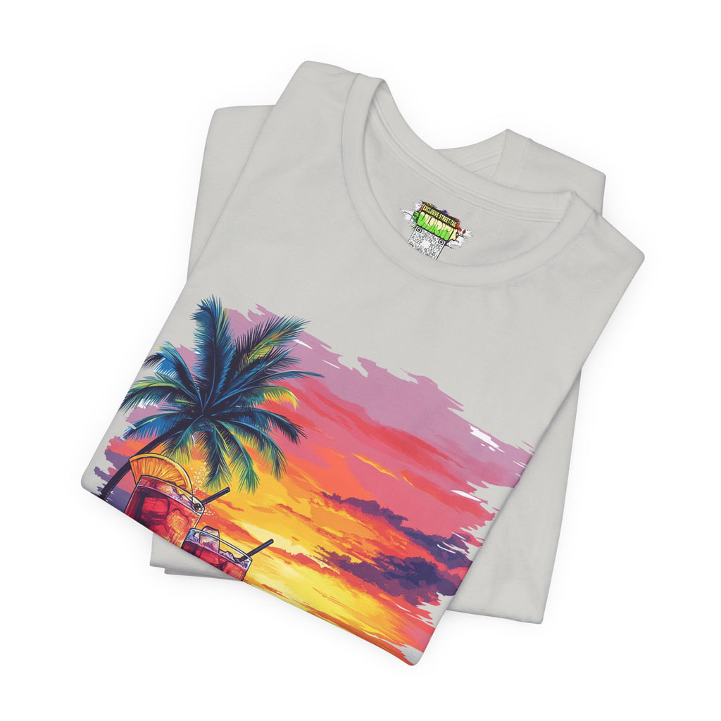 Tropical Sunset Tee - Perfect for Summer Vibes, Beach Days, Relaxation, Gifts, Vacation