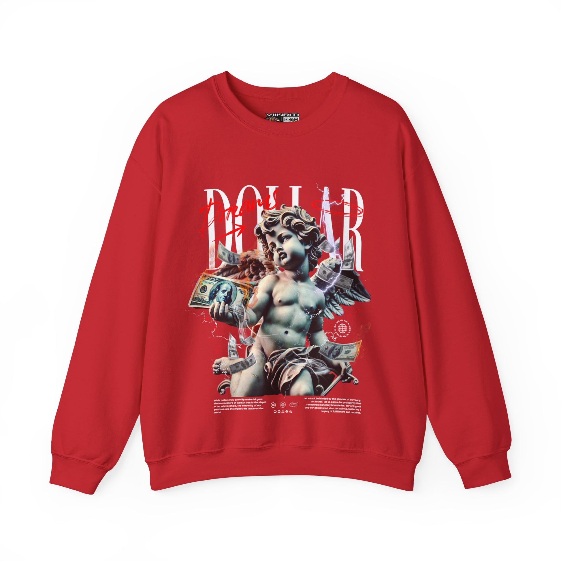 Crewneck Sweatshirt — 'Dollar' Statue Collage Graphic