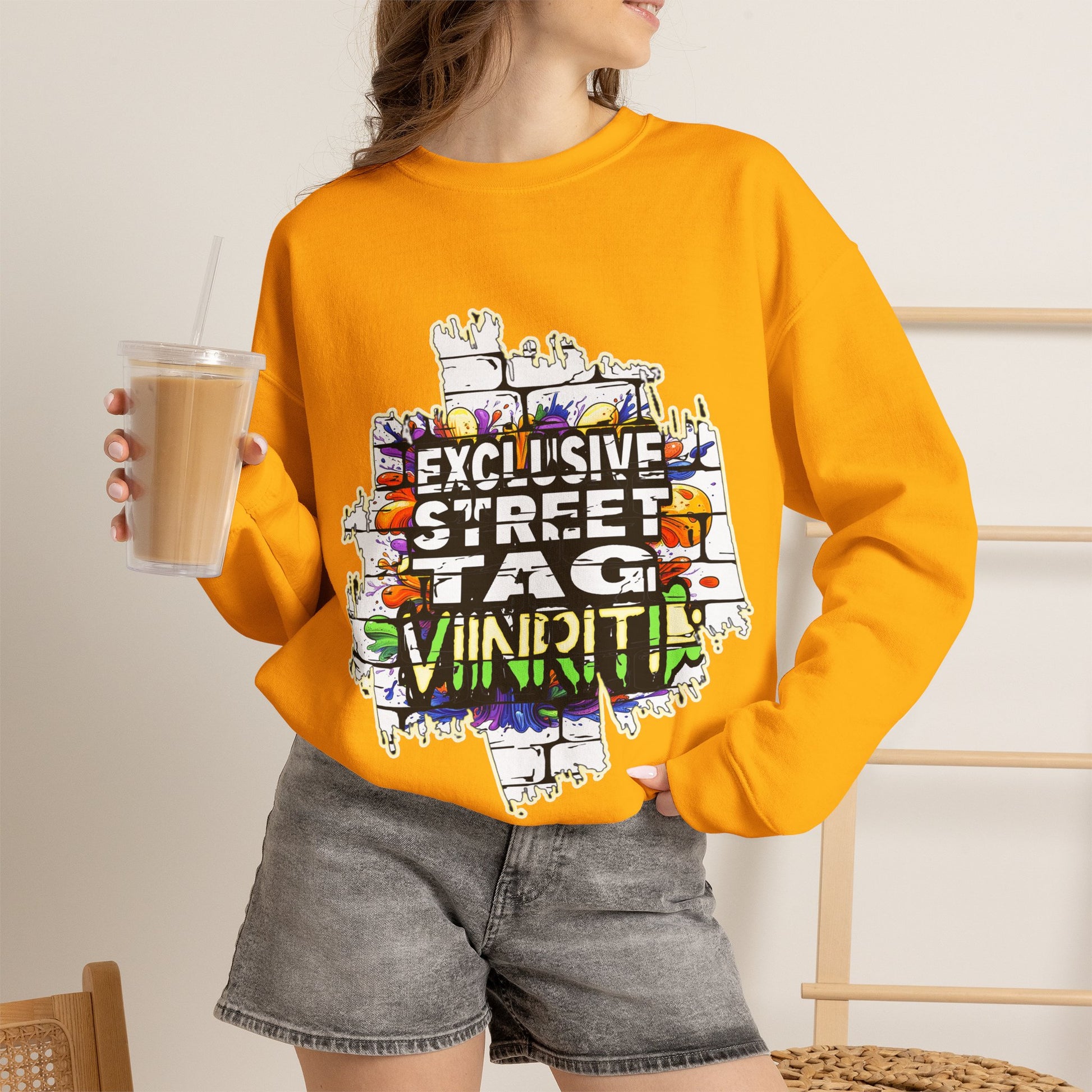 VIINRITI EXCLUSIVE Graffiti 'Exclusive Street Tag' Crewneck Sweatshirt