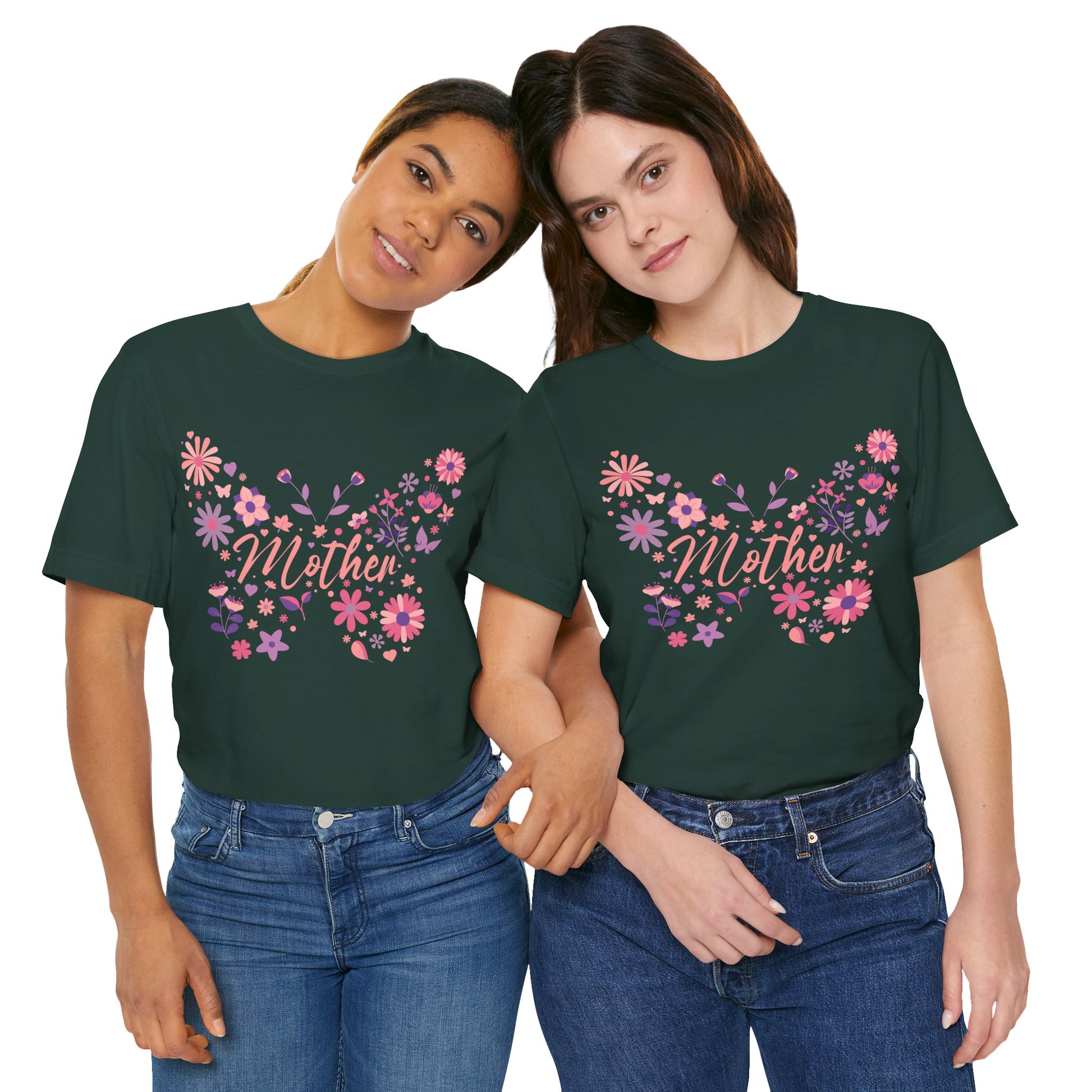 Butterfly Mother T-Shirt,Tee for Mom, Floral Gift, Birthday Present, Mother's Day Apparel, Cute Butterfly Design