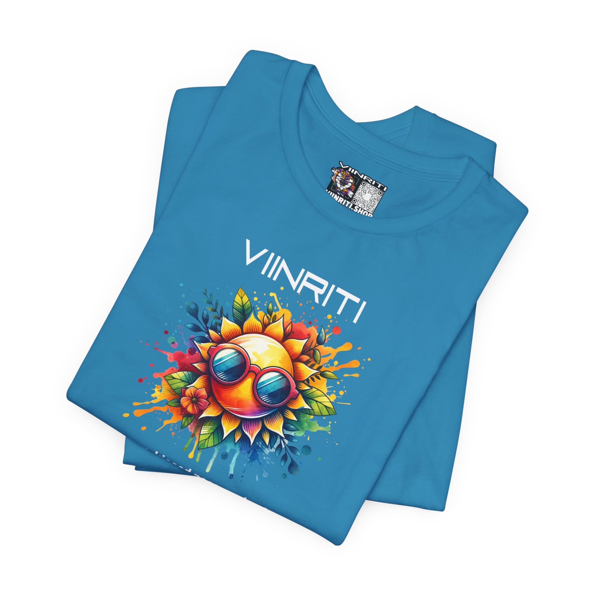 Summer Vibes Sunflower Tee - Colorful Sunglasses Graphic T-Shirt