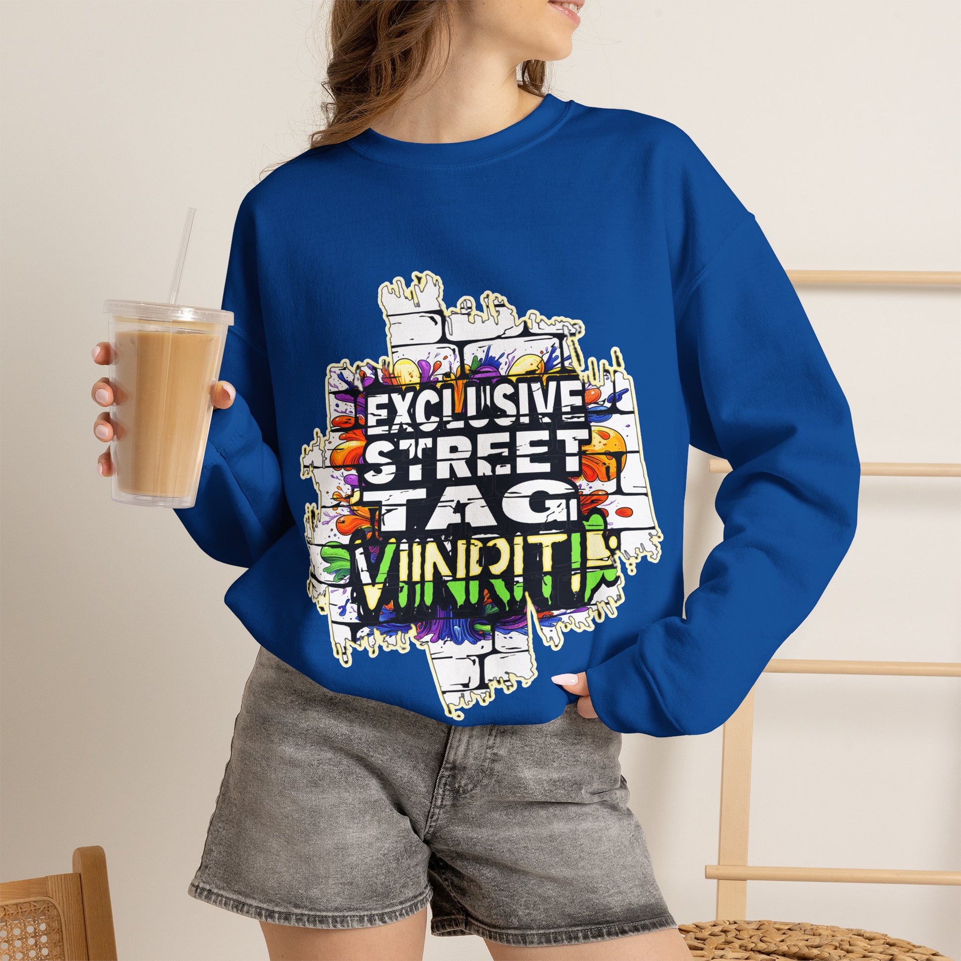VIINRITI EXCLUSIVE Graffiti 'Exclusive Street Tag' Crewneck Sweatshirt