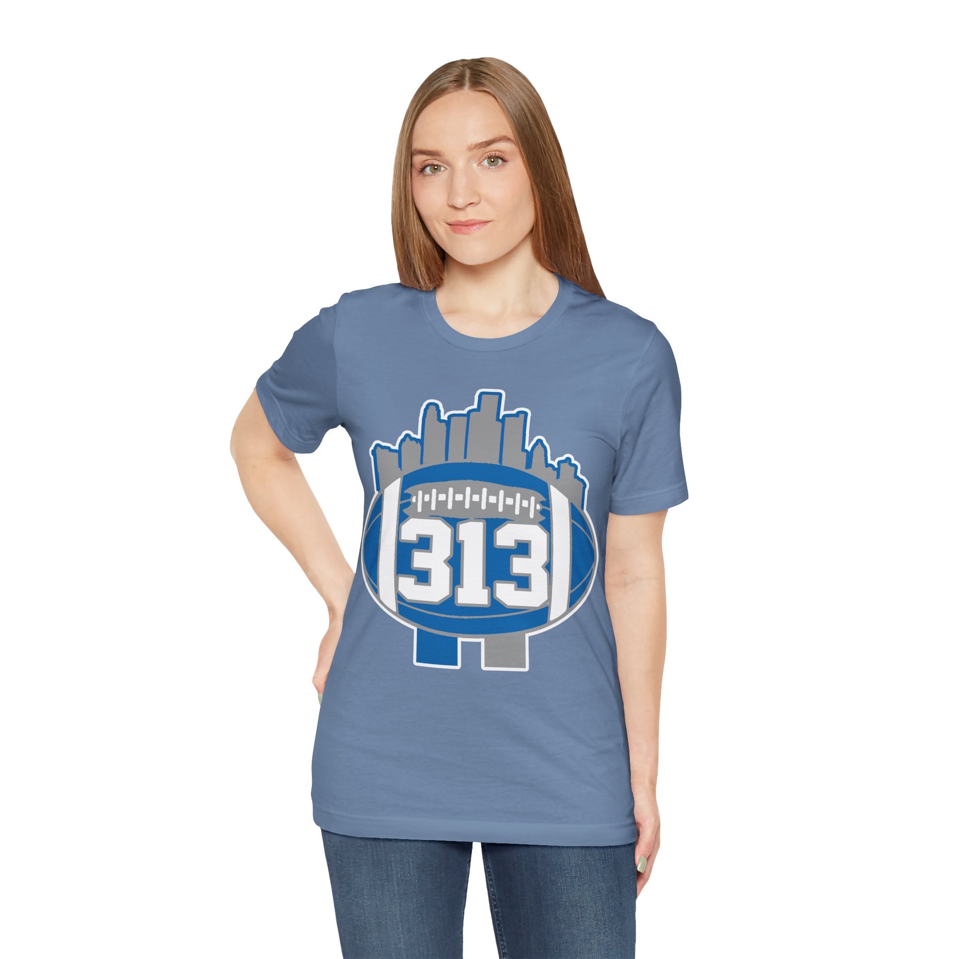 LION COLOR DETROIT 313 FOOT BALL SHIRT