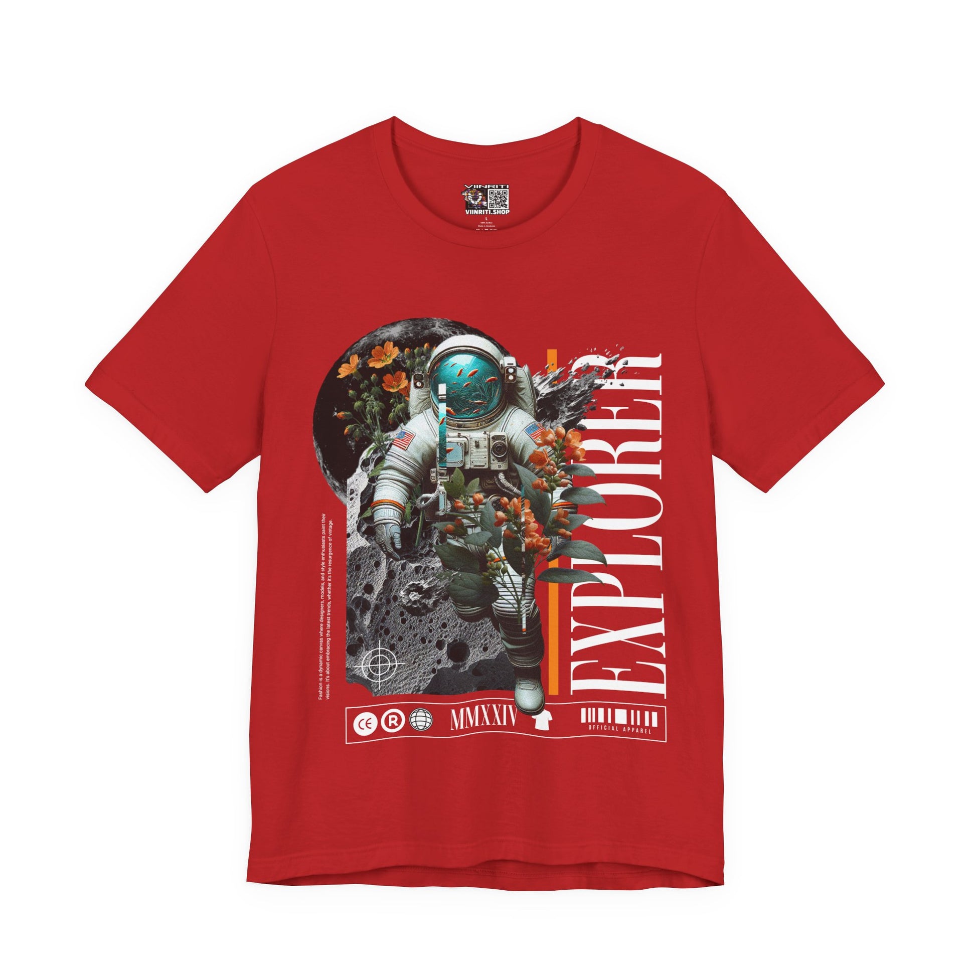 Astronaut Floral Tee — Space Explorer Graphic T-Shirt