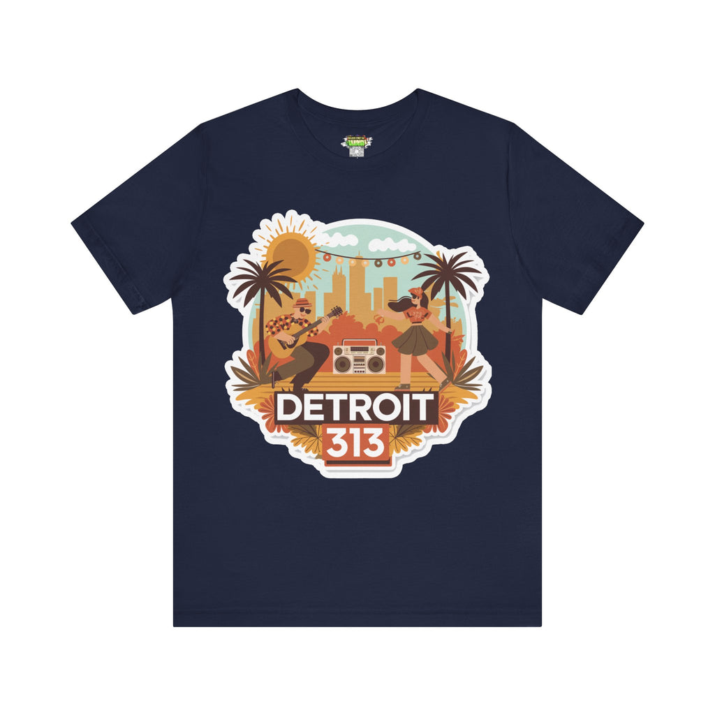 Detroit 313 Summer Retro Tee - Unisex Jersey Short Sleeve T-Shirt for City Lovers, Travel Enthusiasts, Casual Wear, Gifts, Summer Vibes