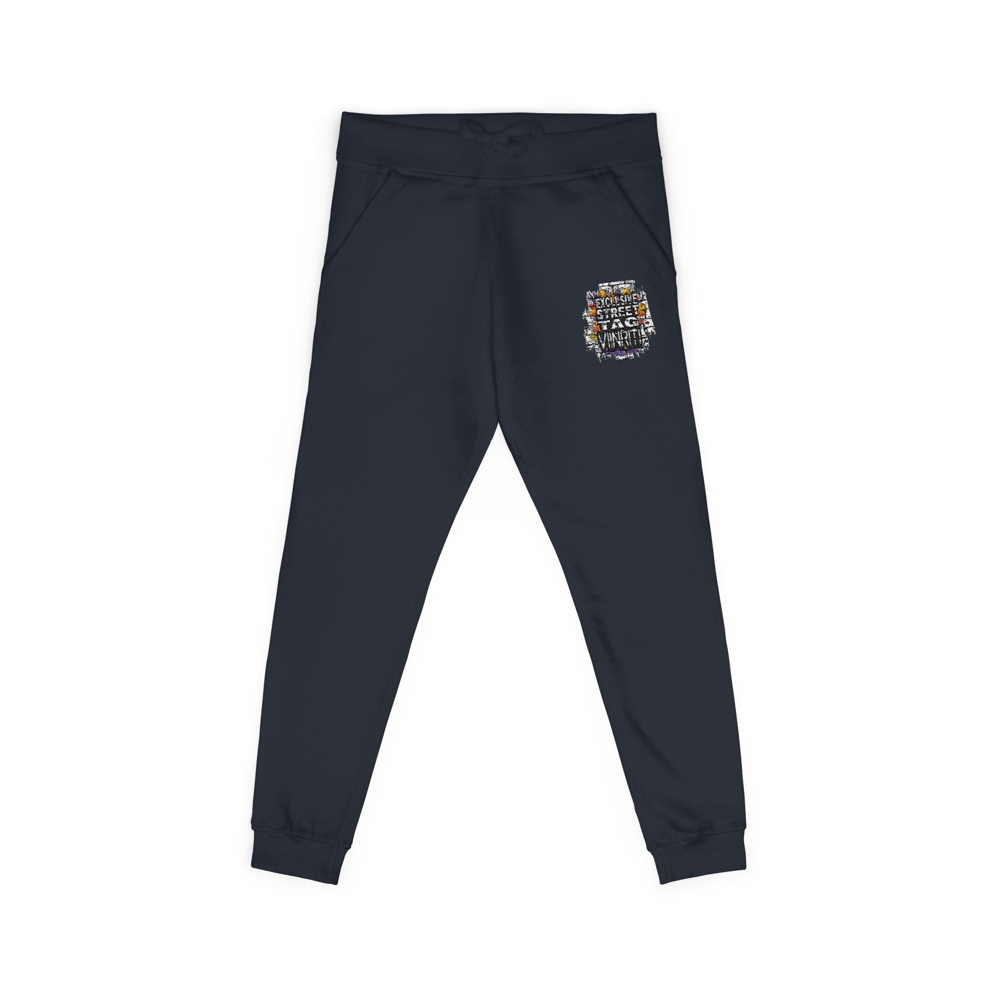 Viinriti Embroidered l Sweatpants — Cozy White Fleece Joggers