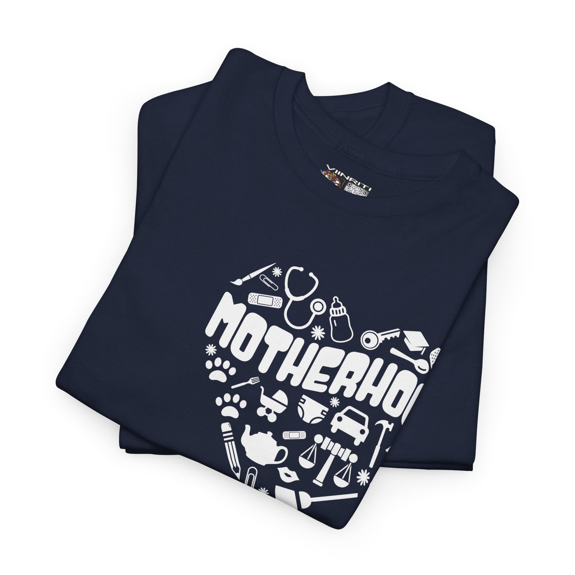 Motherhood Heart Tee — Mom Life Graphic T-Shirt