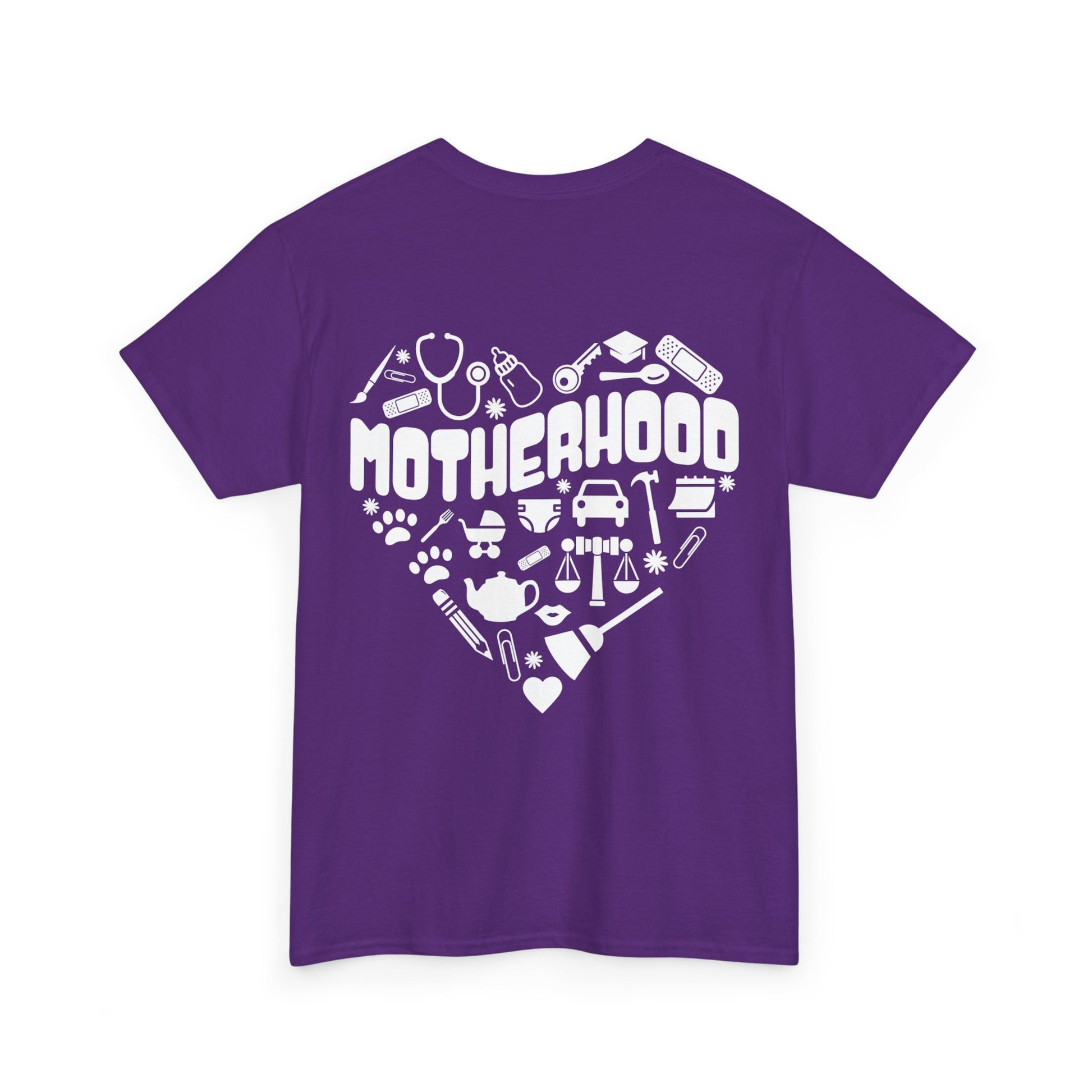 Motherhood Heart Tee — Mom Life Graphic T-Shirt
