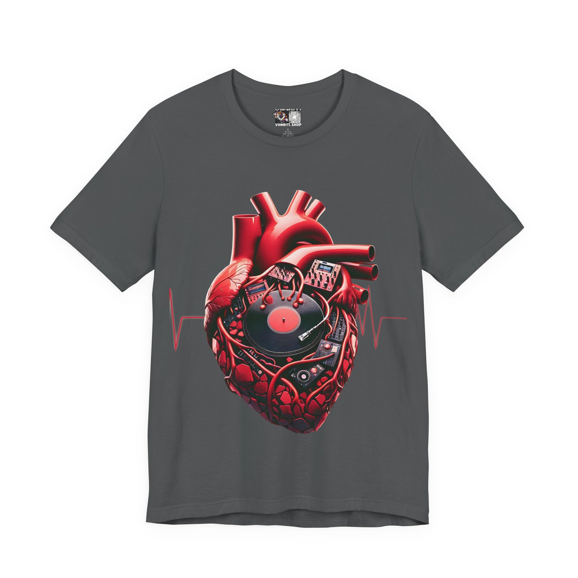 Heart Beat Vinyl Tee — Anatomical Heart Record T-Shirt