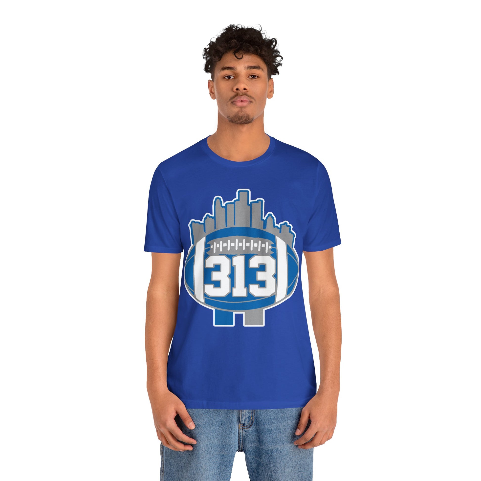 LION COLOR DETROIT 313 FOOT BALL SHIRT