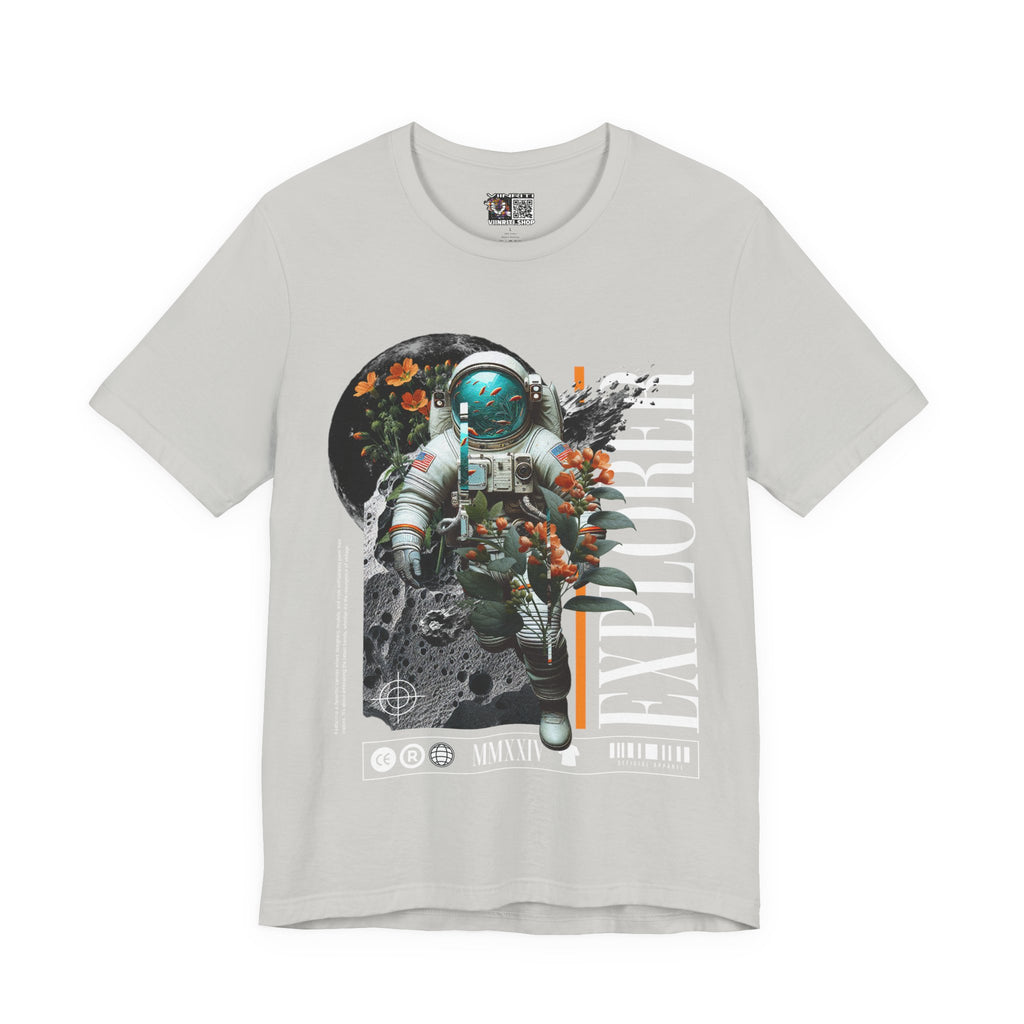 Astronaut Floral Tee — Space Explorer Graphic T-Shirt