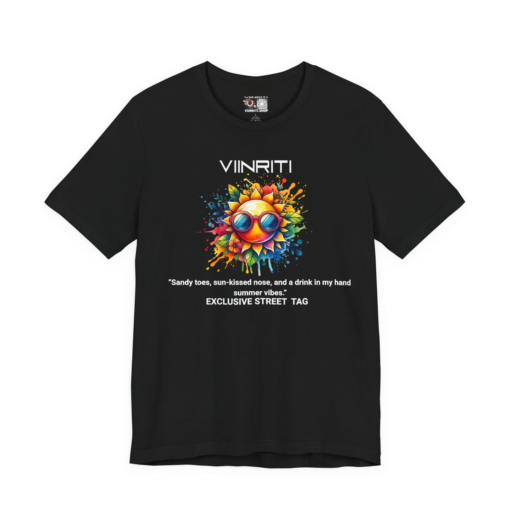 Summer Vibes Sunflower Tee - Colorful Sunglasses Graphic T-Shirt