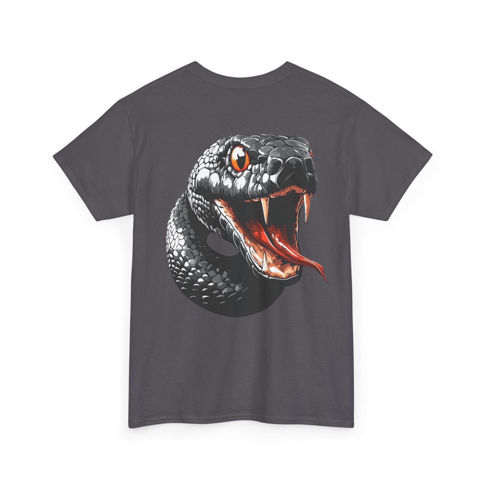 """"VIINRITI Snake Head Graphic Tee — Fierce Black Snake Illustration T-Shirt