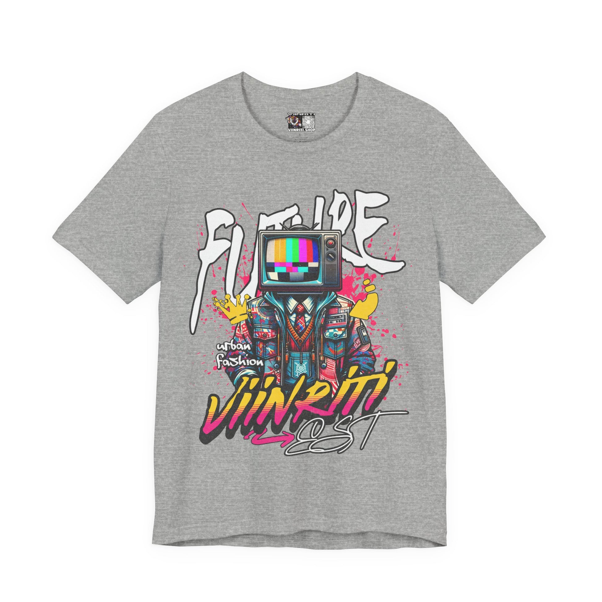 """"" VIINRITI  EXCLUSIVE Retro TV Robot Graphic Tee — "Vibe In Reset" Streetwear T-Shirt