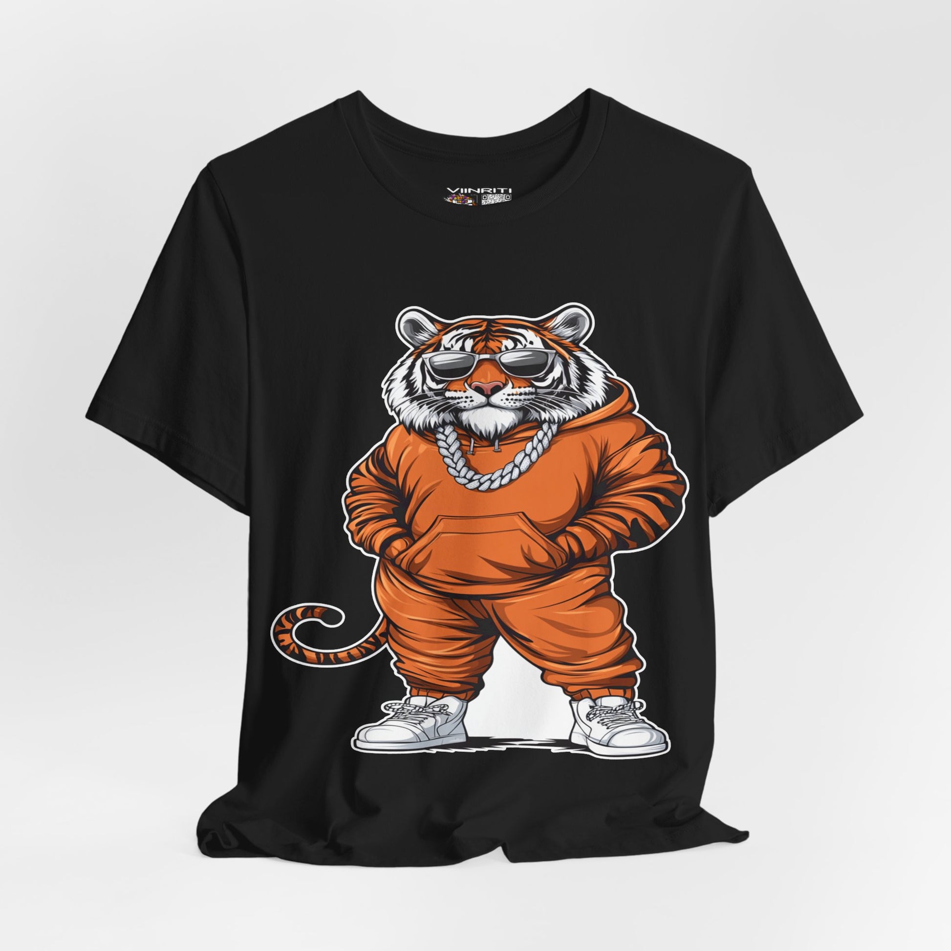 Tiger Streetwear T-Shirt — Cool Cartoon Tiger in Tracksuit Graphic Tee