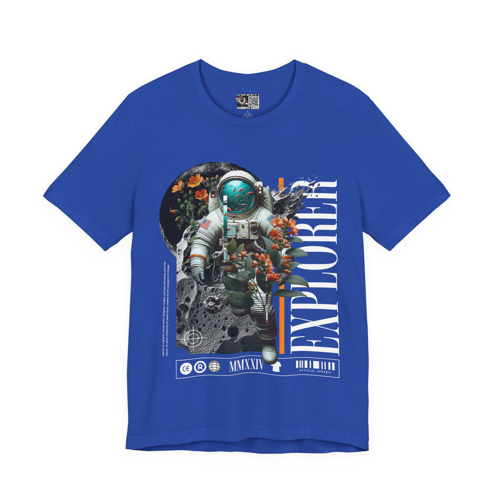 Astronaut Floral Tee — Space Explorer Graphic T-Shirt