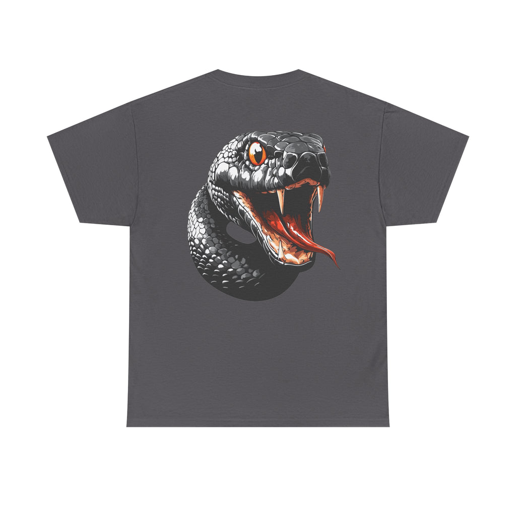 """"VIINRITI Snake Head Graphic Tee — Fierce Black Snake Illustration T-Shirt