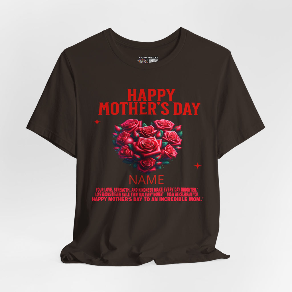 Mother's Day Rose Heart Tee — Personalized "Happy Mother's Day" Shirt