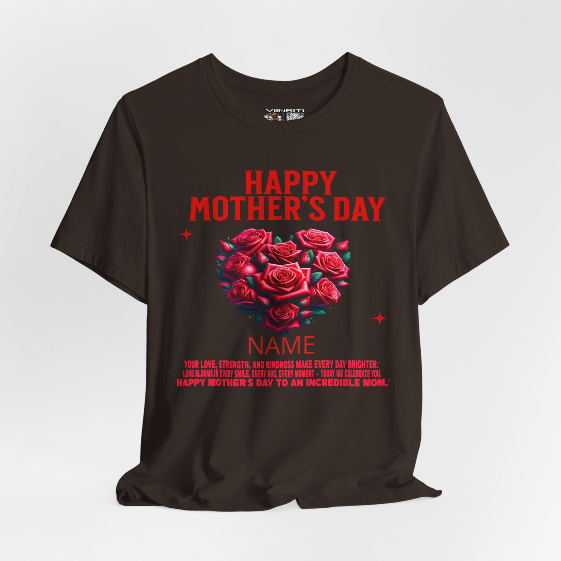 Mother's Day Rose Heart Tee — Personalized "Happy Mother's Day" Shirt