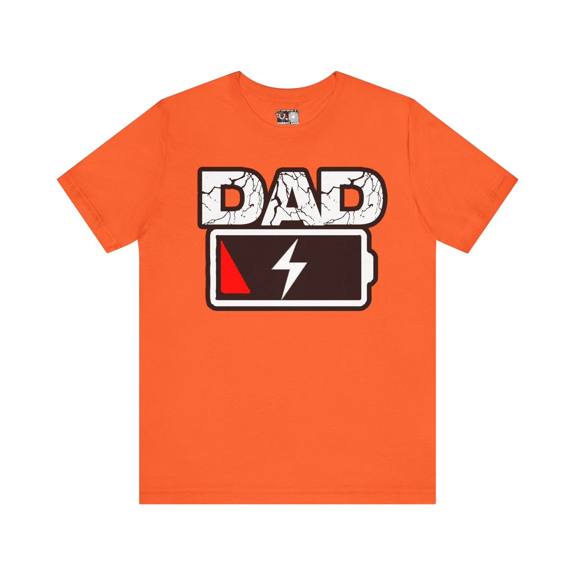 Dad Low Battery T‑Shirt — Funny Father’s Day Exhausted Dad Tee
