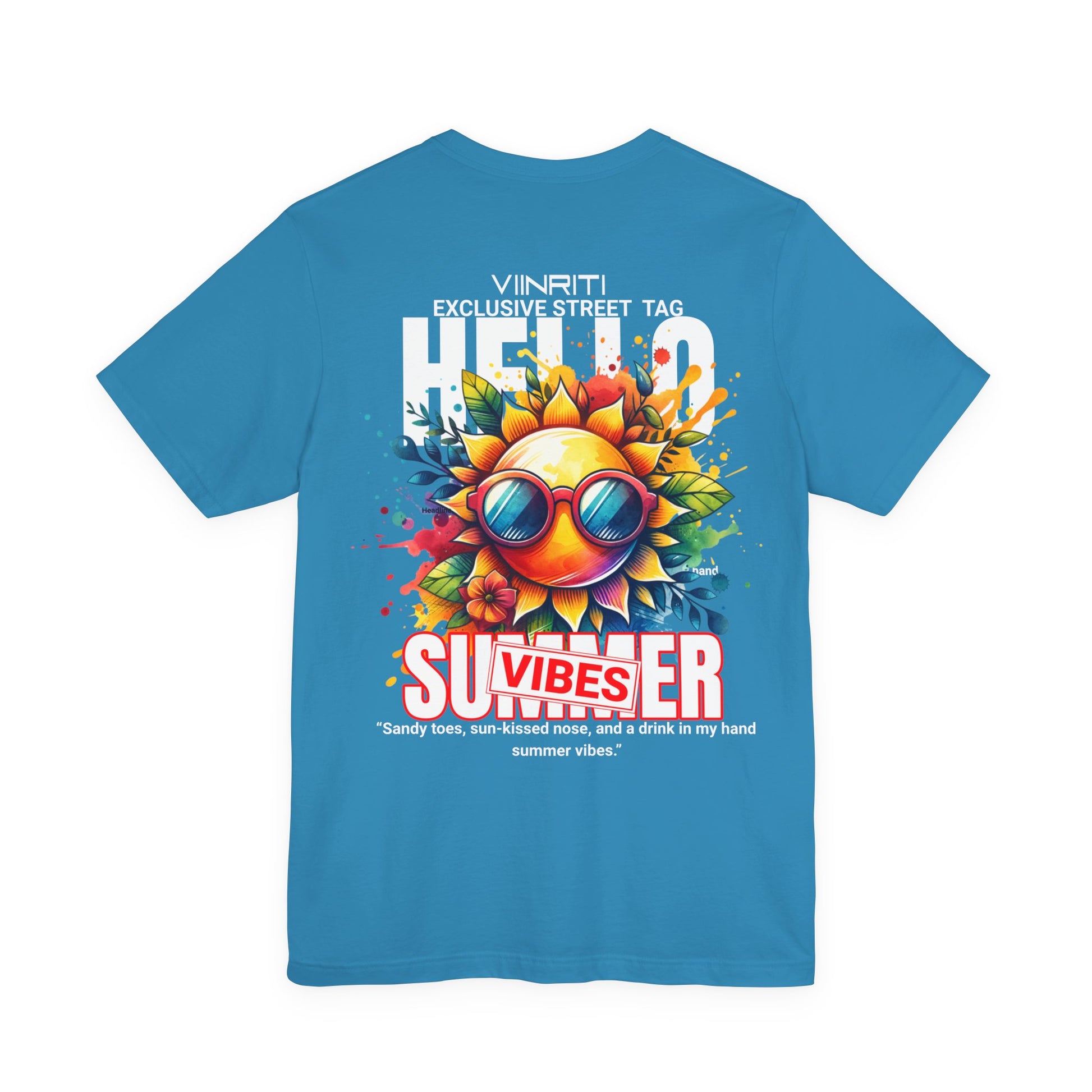 Summer Vibes Sunflower Tee - Colorful Sunglasses Graphic T-Shirt