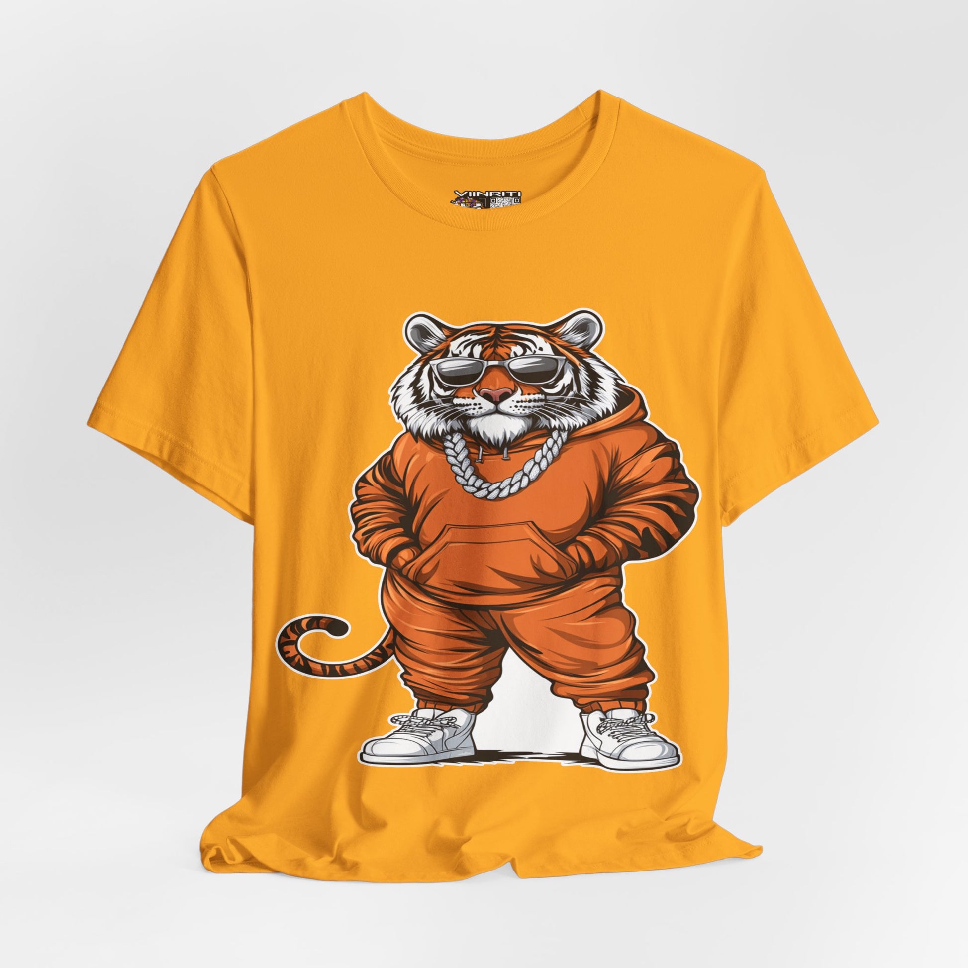 Tiger Streetwear T-Shirt — Cool Cartoon Tiger in Tracksuit Graphic Tee