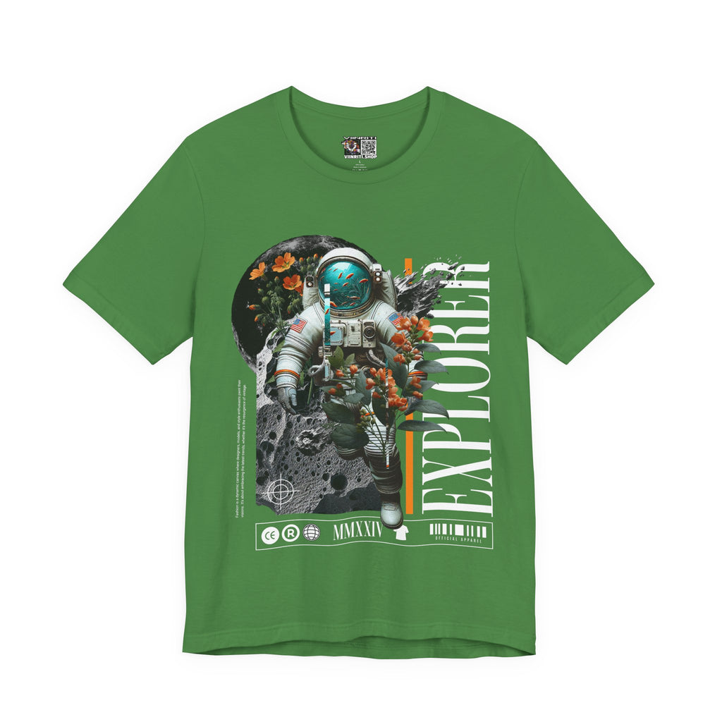 Astronaut Floral Tee — Space Explorer Graphic T-Shirt
