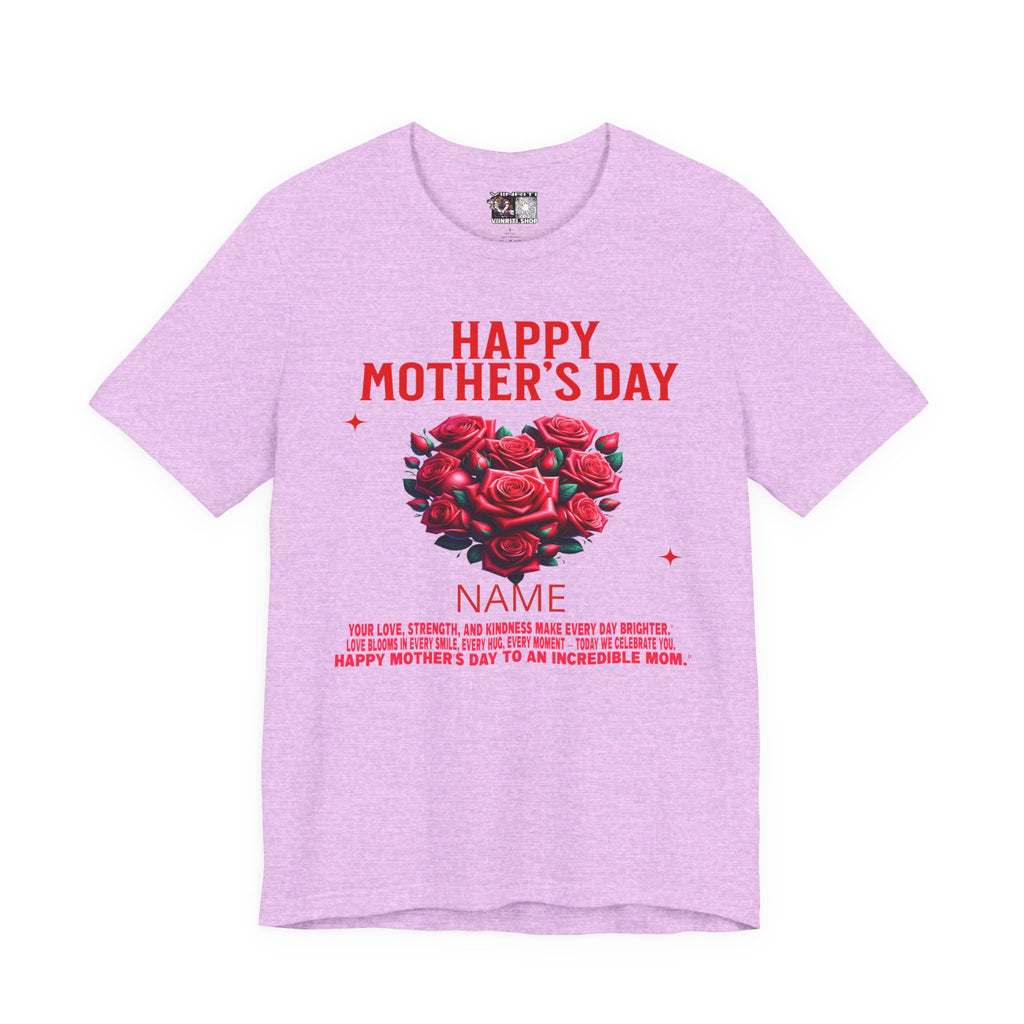 Mother's Day Rose Heart Tee — Personalized "Happy Mother's Day" Shirt