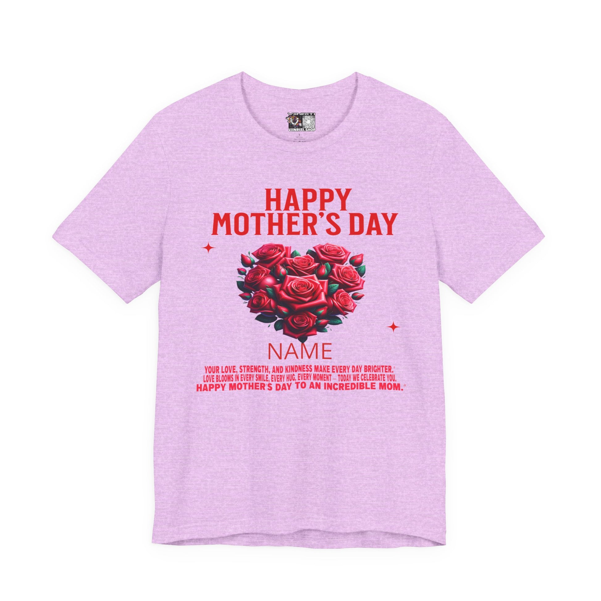 Mother's Day Rose Heart Tee — Personalized "Happy Mother's Day" Shirt