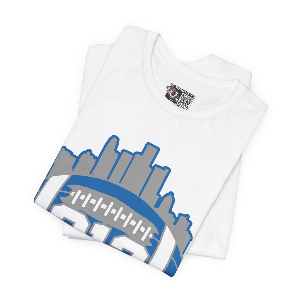 Detroit 313 Football T-Shirt — City Skyline & Number 313 Logo