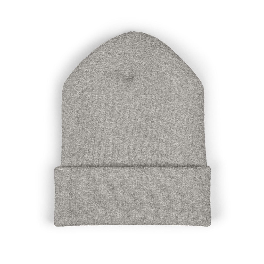 Embroidered 'Viinriti Est' Cuffed Beanie — Classic Knit Winter Hat