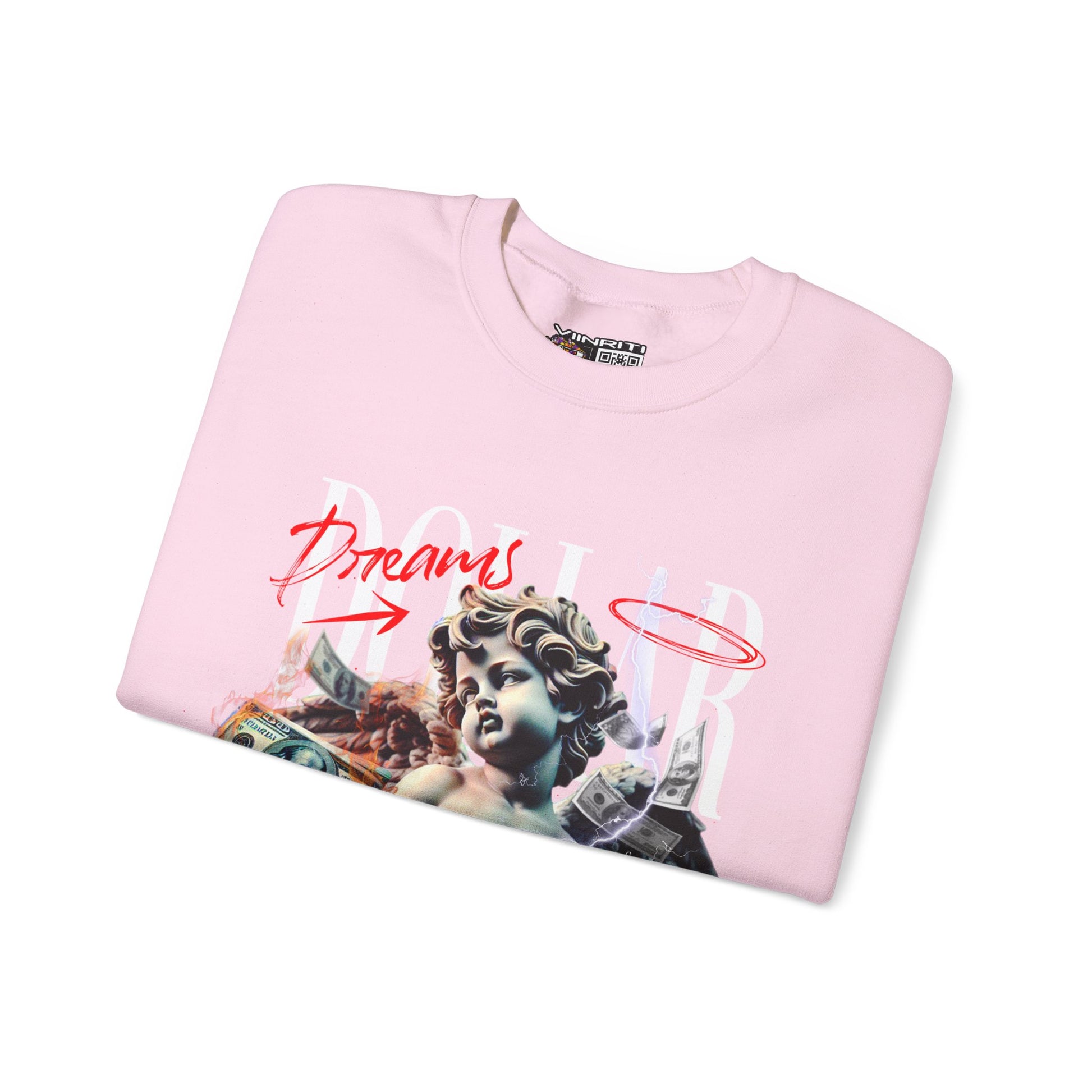 Crewneck Sweatshirt — 'Dollar' Statue Collage Graphic