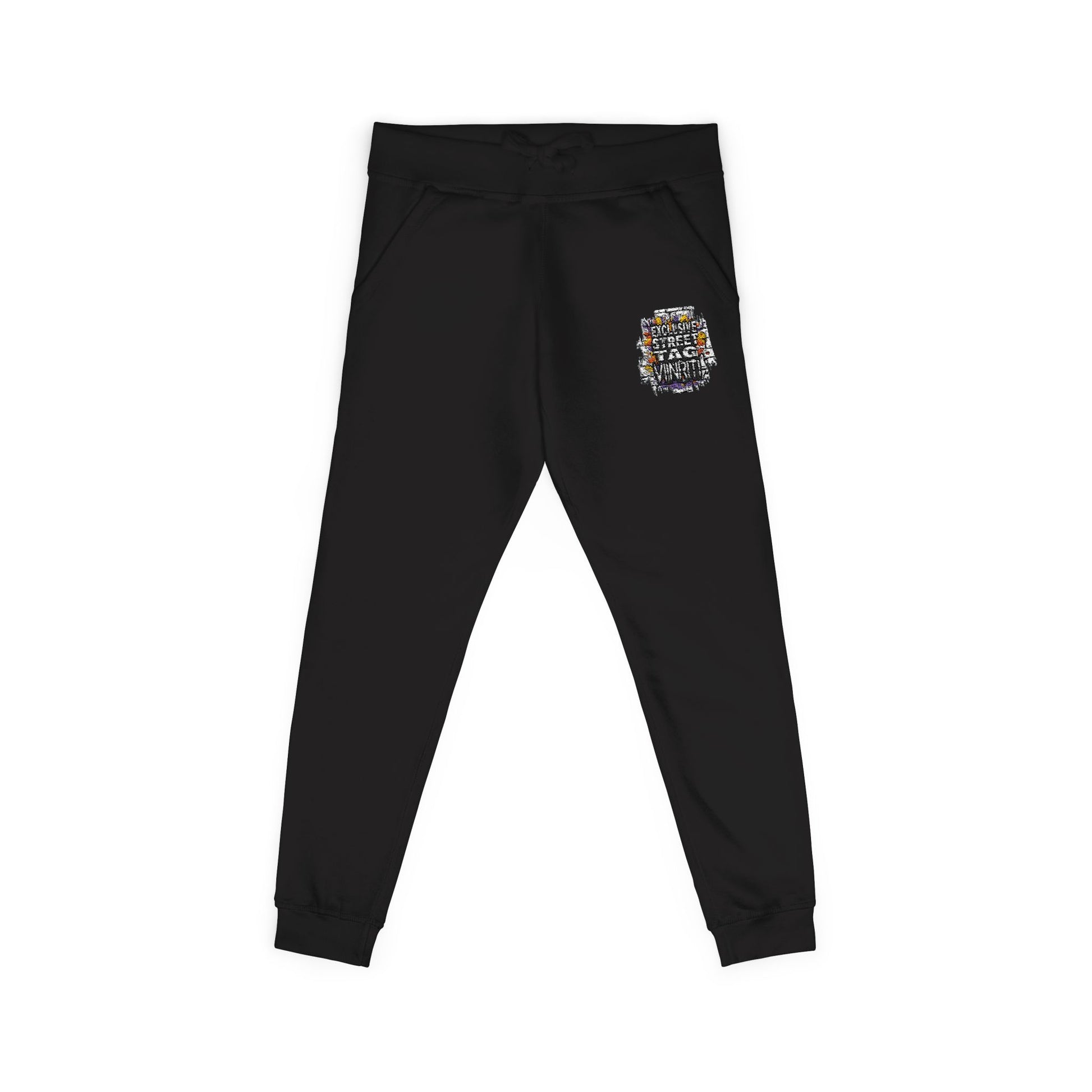 Viinriti Embroidered l Sweatpants — Cozy White Fleece Joggers