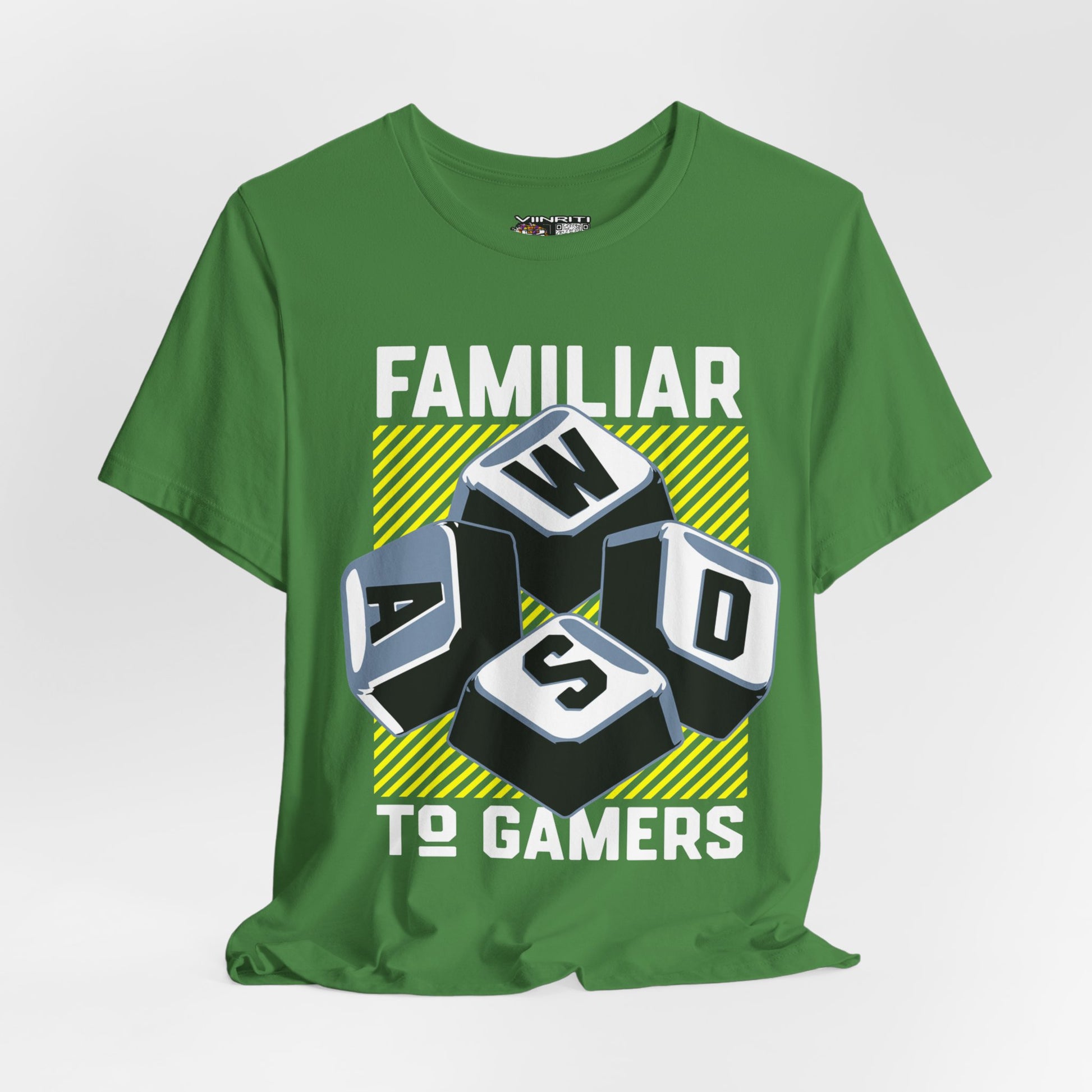 ""Gamer WASD Keys T‑Shirt — "Familiar to Gamers" Retro Keycap Tee