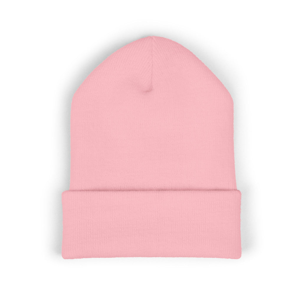 Embroidered 'Viinriti Est' Cuffed Beanie — Classic Knit Winter Hat