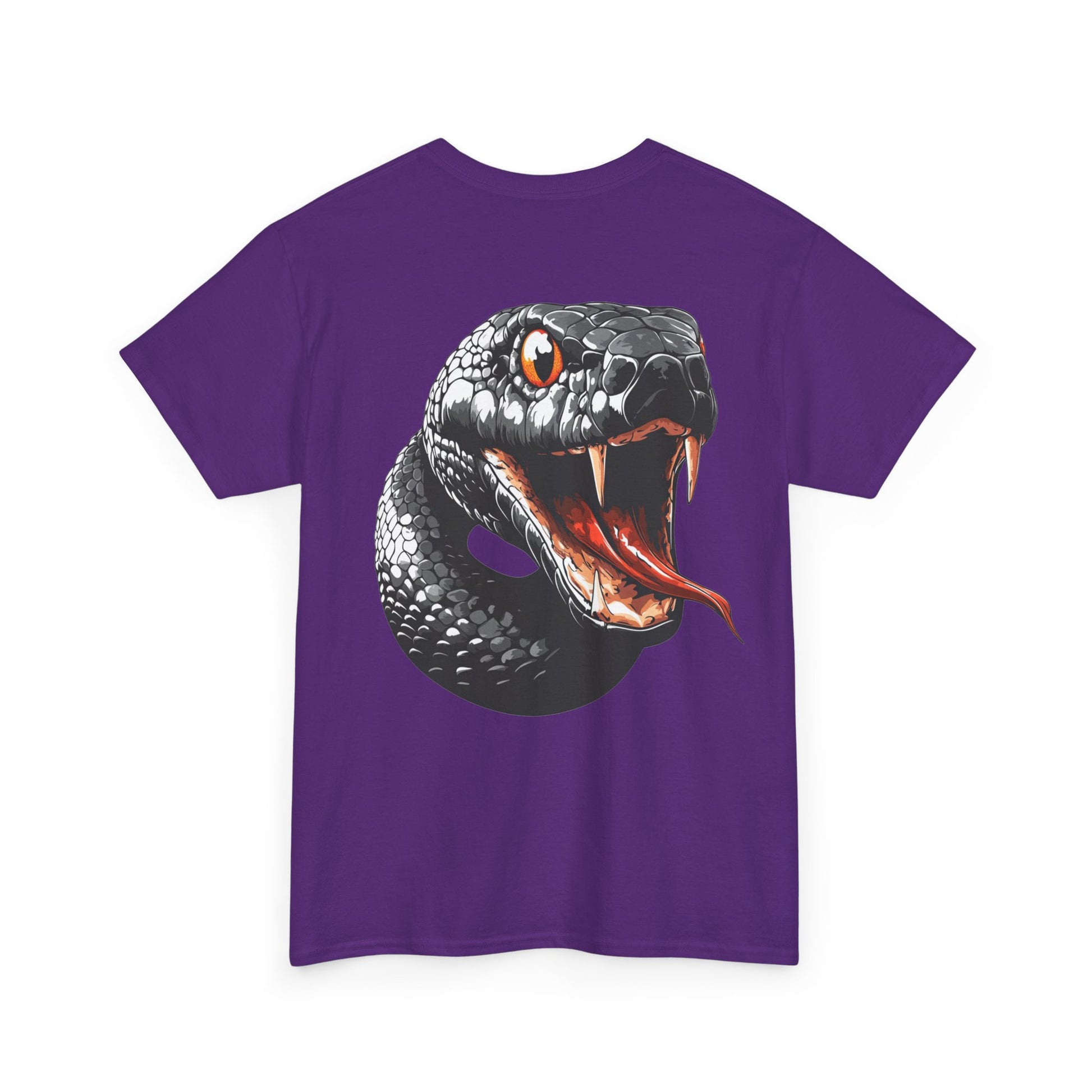 """"VIINRITI Snake Head Graphic Tee — Fierce Black Snake Illustration T-Shirt
