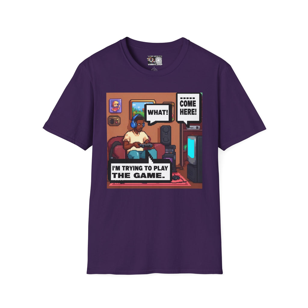 Gamer Comic Tee — "I'm Trying to Play the Game" Graphic T-Shirt