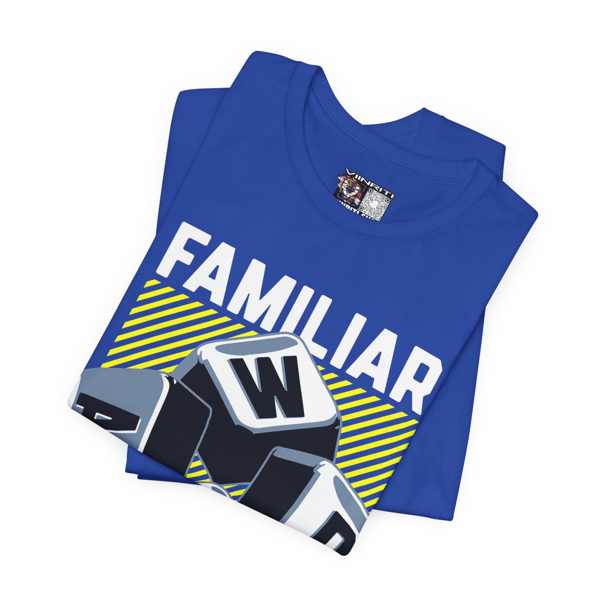 ""Gamer WASD Keys T‑Shirt — "Familiar to Gamers" Retro Keycap Tee