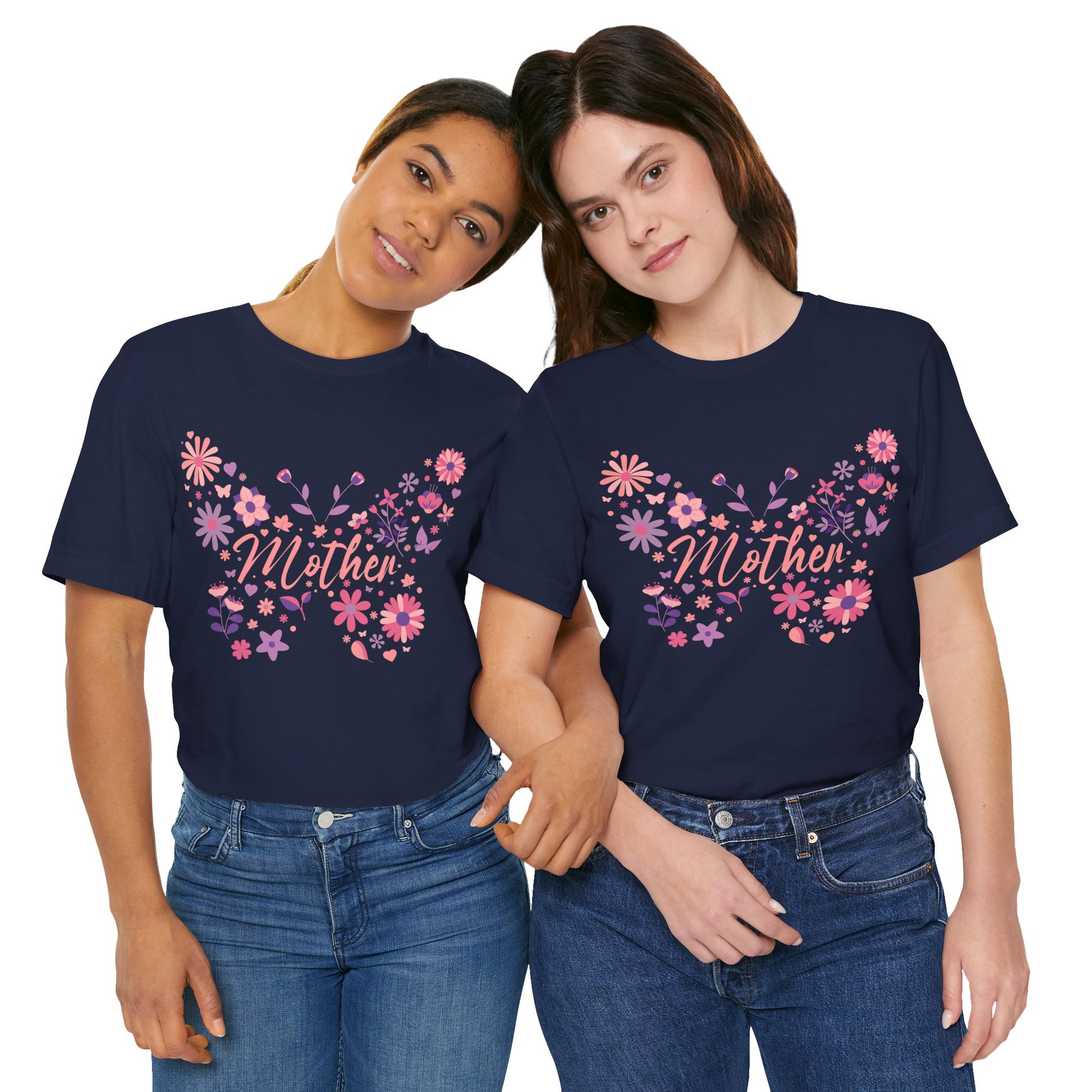 Butterfly Mother T-Shirt,Tee for Mom, Floral Gift, Birthday Present, Mother's Day Apparel, Cute Butterfly Design