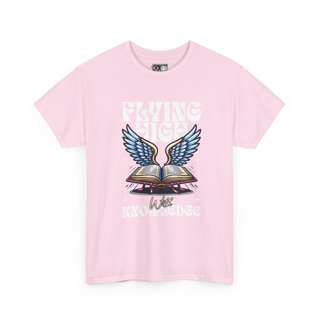 ""Flying High Knowledge T-Shirt — Vintage Winged Book Graphic Tee