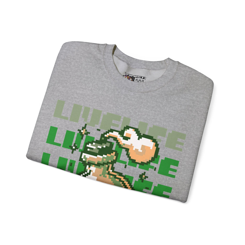 Crewneck Sweatshirt — Pixel Potion 'LIFE' Retro Gaming Graphic