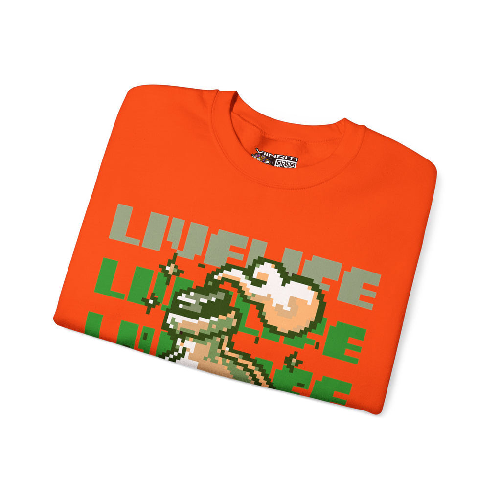 Crewneck Sweatshirt — Pixel Potion 'LIFE' Retro Gaming Graphic