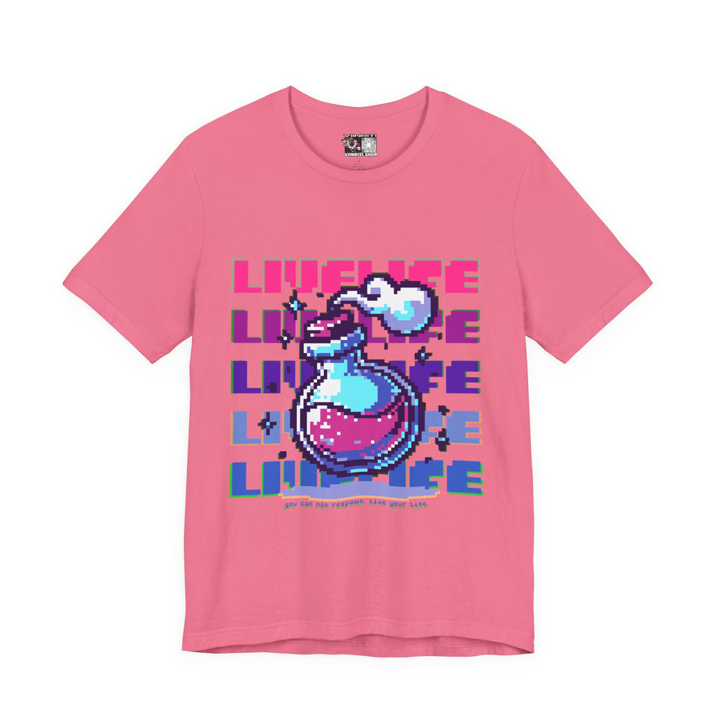 Live Life Pixel Frog Graphic Tee — Retro Gaming Nature T-Shirt